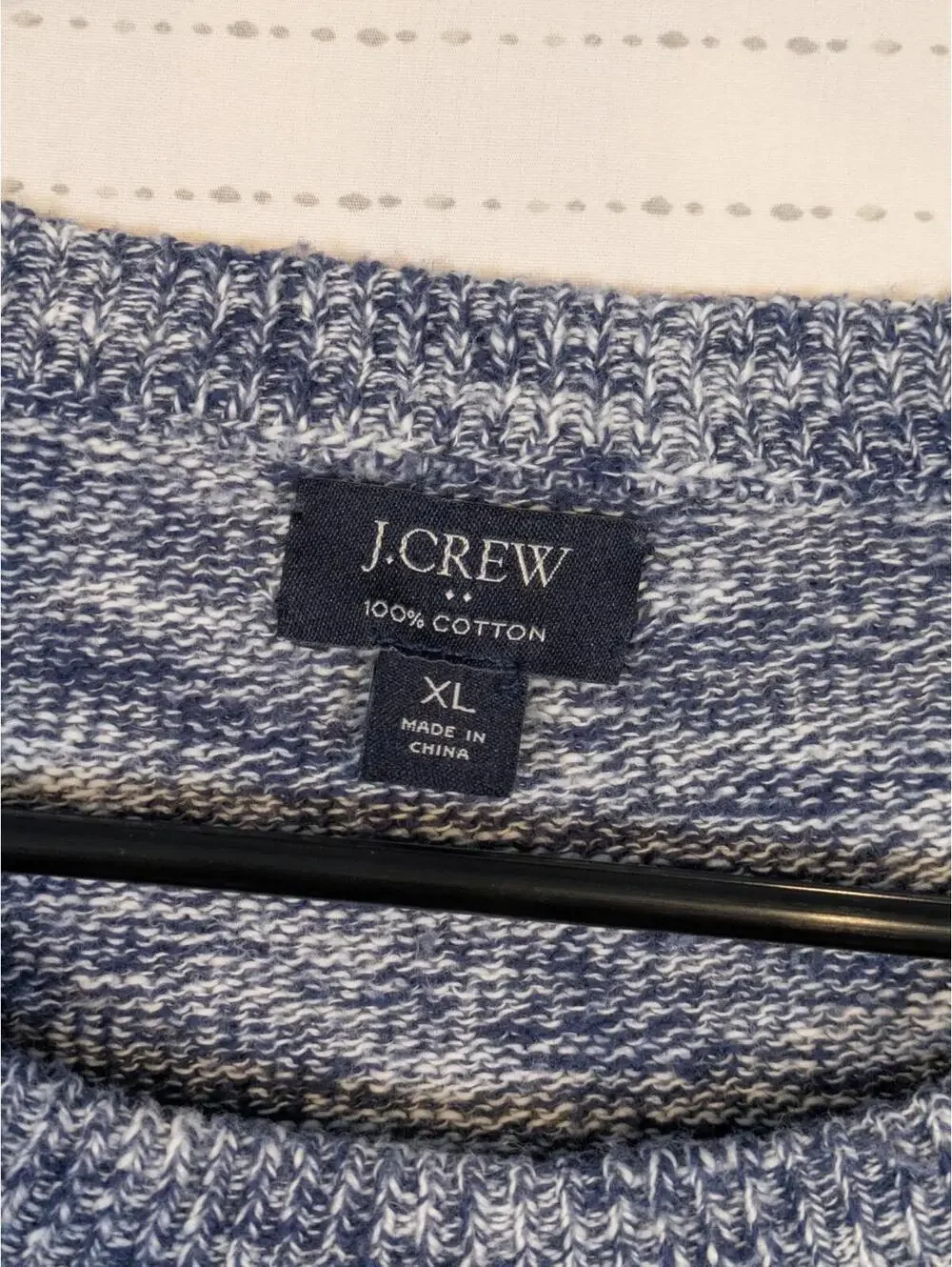 J.Crew Crewneck Knit Sweater Heathered Blue Casual Cotton Pullover Mens XL